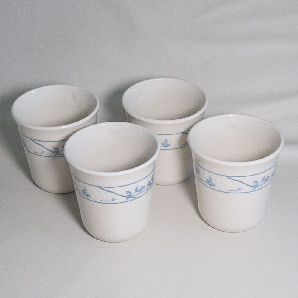 VTG Corning Ware Corelle First Of Spring Beige Tea Coffee Cup Mug Cups Set of 4